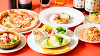 【ナポリピッツァとアヒージョでパーティープラン】ﾛｾﾞｽﾊﾟｰｸﾘﾝｸﾞﾜｲﾝで乾杯！２ｈ飲放5800円前日17時迄　要予約